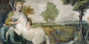 La dama i l'unicorn, fresc del Palau Farnesio de Roma