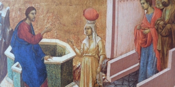 Duccio de Buoninsegna, "Crist i la samaritana". Siena, 1310